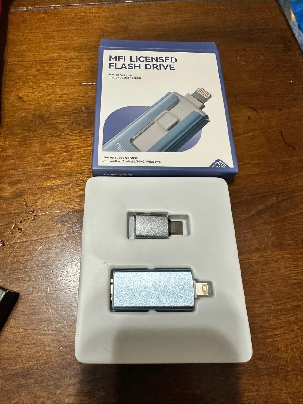FlashDrive 256GB Lightning & USB Data Storage - Blue